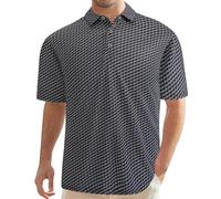 Polo Homme - s Europe Amérique Grand Revers Courtes Impression Mo d'Été (Black S)