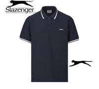 Polo homme Slazenger - Collection Sport 2025 - Bleu Navy - Col à boutons - Manches courtes - Logo Brodé XXXL
