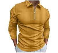 Polo Homme Soild Fermeture éclair Hauts DéContractéS Confort Polo Longue Manche Homme Automne Chemise Polo Homme Manche Longue De Marque en Solde Polo Homme Pas Cher Couleur Unie Polo Golf