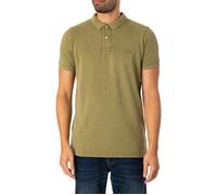 Polo Homme SuperDry Classic Pique Khaki - Col Mao - Manches Courtes - Confort Exceptionnel S