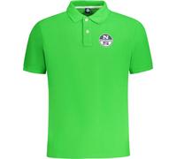 Polo homme vert à manches courtes avec boutons et logo imprimé, taille : S Couleur : Verde