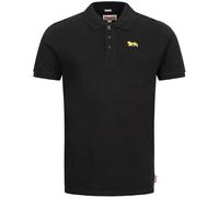 Polo homme - Whalton - Lion brodé - 100% coton - Noir - Ajustée - Manches courtes - Col polo XL