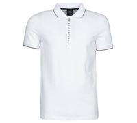 Armani Exchange Homme Hidden Buttons, Stretch Cotton Polo, Blanc, L EU