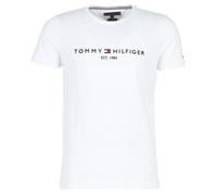 Tommy Hilfiger T-Shirt Homme Manches Courtes Core Tommy Logo Encolure Ronde, Blanc (Snow White), XS
