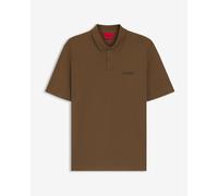 Polo HUGO Logo Imprimé manches courtes marron - L
