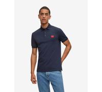 Polo HUGO Square Logo manche courte bleu marine rouge - S