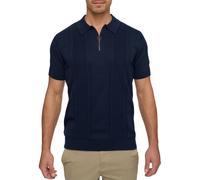 Indicode Hommes INSago Polo Shirt | Chemise de sport avec fermeture éclair, bleu marine, Medium