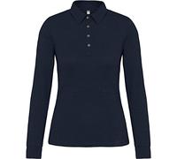Polo Jersey Manches Longues Femme - Marine, L, Femme