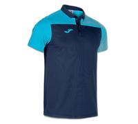 Joma Polo à manches courtes Hobby II Bleu marine Turquoise fluo pour adulte
