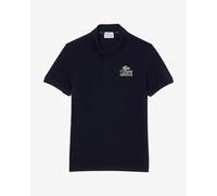 Polo Lacoste Logo 3D manche courte bleu marine blanc - S