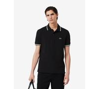 Polo Lacoste Regular Fit Accent Trim L.12.12 manches courtes noir pur - M