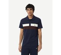 Polo Lacoste Regular Fit Colour-Block manches courtes bleu blanc marron - L
