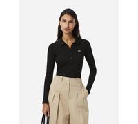 Polo Lacoste Slim Fit L.12.12 manches longues noir femme - 38