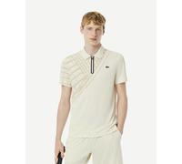 Polo Lacoste Ultra Dry Imprimé Slim manches courtes blanc beige - XXL