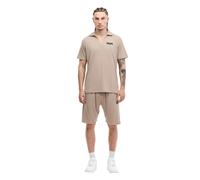 Lonsdale Ensemble polo et short Motsport pour homme, coupe normale, beige/noir, taille S