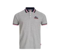 Lonsdale Polo homme OCCUMSTER coupe slim gris chiné / bleu marine / rouge XL
