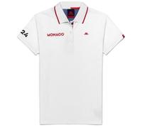 Polo Lou Robe di Kappa - AS Monaco 2023 pour Femme - Blanc/Bleu Marine/Rouge L