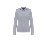 Polo maille piquée manches longues Femme Kariban Gris S