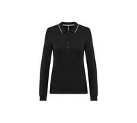 Polo maille piquée manches longues Femme Kariban Noir S