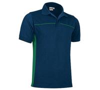 Polo Manches Courtes Bicolore - Homme - Réf Thunder - Bleu Marine Et Vert Kelly