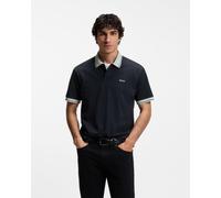 Polo manches courtes BOSS Blocks bleu foncé vert clair - XXL
