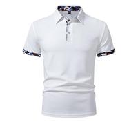 Polo Manches Courtes Homme,T-Shirt Homme DéContracté à Manches Courtes Col Rond Coupe Ample Et éLéGante Grande Taille Couleur Vive