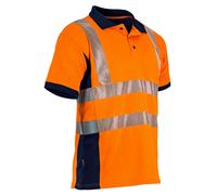 Polo manches courtes Prévoyance haute visibilité, anti-UV - Orange/Marine - LMA - 9154