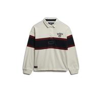 Superdry Heritage Stripe Rugby Long Sleeve Polo Blanc S Femme