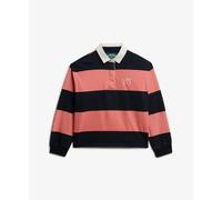Polo manches longues à rayures femme Superdry Heritage Bleu M