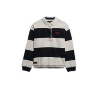 Superdry Heritage Stripe Rugby Long Sleeve Polo Beige,Bleu S Femme