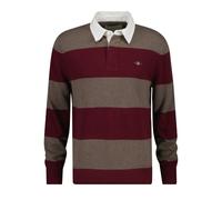 Polo manches longues à rayures large en laine d'agneau Gant Rugger Rouge L
