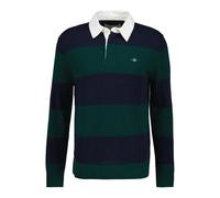 Polo manches longues à rayures large en laine d'agneau Gant Rugger Vert XL