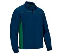 Polo Manches Longues Bicolore - Homme - Réf Thunder - Bleu Marine Et Vert Kelly