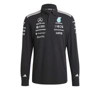 Adidas Polo manches longues coton Mercedes AMG Petronas Formula One Team Engineers Noir XL Homme
