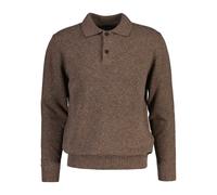 Polo manches longues en mélange de laine à effet moucheté Gant Marron XL