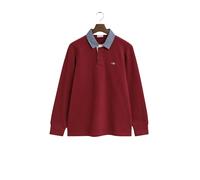 Polo manches longues Gant Reg Chambray Heavy Rouge S