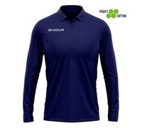 Polo manches longues Givova Winter Bleu 2XL
