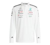 Adidas Polo manches longues Mercedes AMG Petronas Formula One Team Homme Blanc/Noir Taille L
