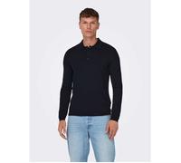 Polo - MARQUE - Manches longues - Col polo - Blanc - Dark navy XXL