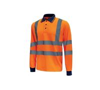 Polo ML SHINE - Lot de 3 - Orange Fluo - Manches Courtes - Col Polo - Taille L