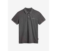 Polo Napapijri Elbas 4 manche courte gris foncé blanc - XS