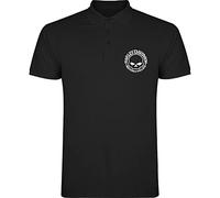 Polo noir avec logo Harley Skull - Marque 4people, style exclusif et élégant pour motards, Noir , XXL