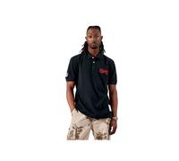 Polo noir Homme KAPORAL BARNI - 100% coton bio - Manches courtes - Col polo S