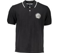 Polo noir pour hommes à manches courtes avec détails contrastés et logo, taille : S Couleur : Nero