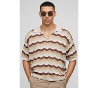 Polo oversize rayé en crochet homme - pierre - M, pierre