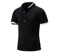 Polo Piqué Grande Taille Homme - Manche Courte, Col Mao, Slim Fit, Chemise - Bordeaux, Kaki, Bleu Marine - Marque Pas Cher