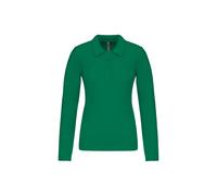 Polo piqué manches longues femme Kariban Vert 2XL