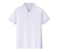 Polo pour enfants garçons filles à manches courtes - Uni - Polo boutonné respirant - Séchage rapide - Coton - T-shirts d'été - Polo de golf - Chemise décontractée - Sans poche sur la poitrine - Coupe