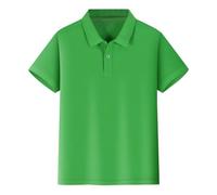 Polo pour enfants garçons filles à manches courtes - Uni - Polo boutonné respirant - Séchage rapide - Coton - T-shirts d'été - Polo de golf - Chemise décontractée - Sans poche sur la poitrine - Coupe