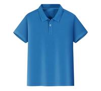 Polo pour enfants garçons filles à manches courtes - Uni - Polo boutonné respirant - Séchage rapide - Coton - T-shirts d'été - Polo de golf - Chemise décontractée - Sans poche sur la poitrine - Coupe